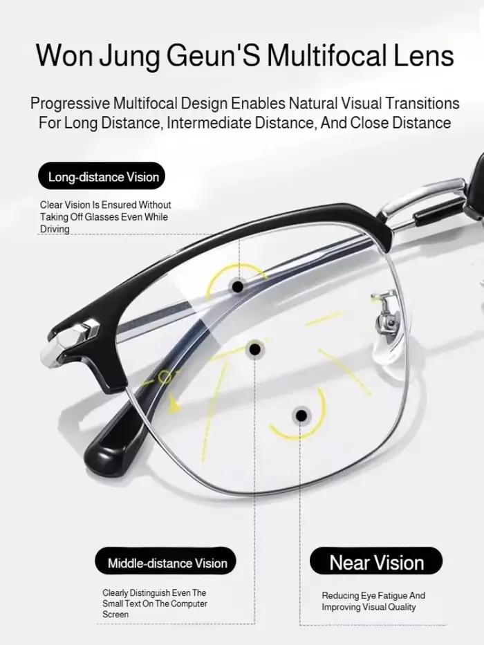 Lunettes de lecture intelligentes haute définition pour la vue de près et de loin, ajustement automa