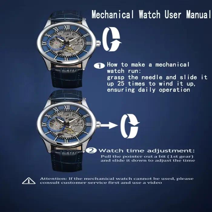 Montre automatique de luxe pour hommes, montres mécaniques rome, squelette étanche, cuir noctilucent