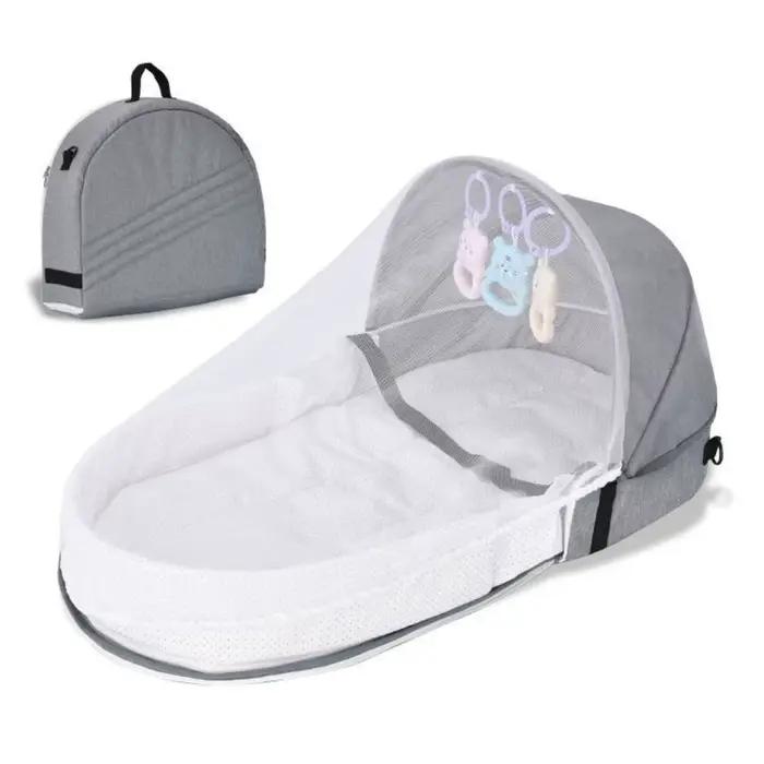 Lit de voyage pliable simple pour bébés nouveau-nés, lit anti-pression portable, léger et facile à t