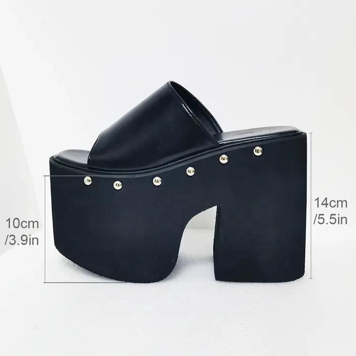 Gdgydh-Sandales à talons compensés pour femmes, style européen et américain, semelle optique, pantou