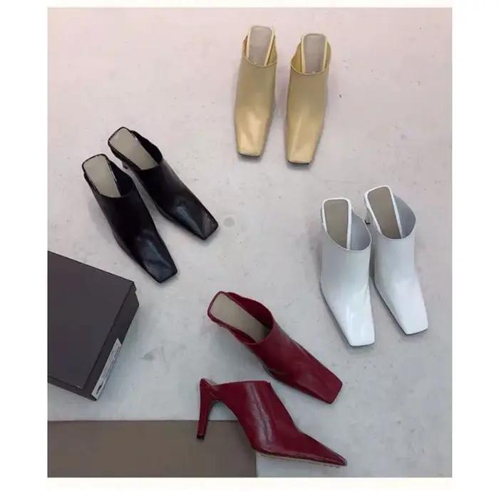 Escarpins rouges bordeaux à bout carré, talons fins, chaussures rétro françaises, chaussures en cuir