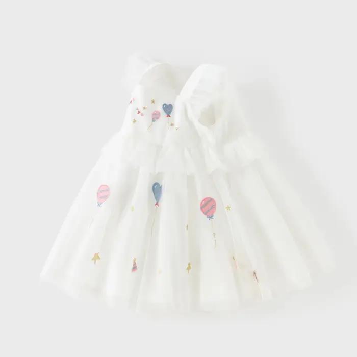 Robe de princesse en maille pour filles Dave Bella, robe de bal brodée sans manches pour enfants, ro