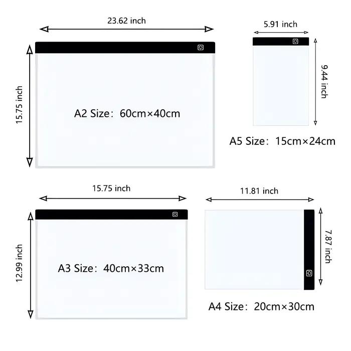 Tableau de copie de dessin Led à intensité variable, niveau A3/A4/A5, jouet pour enfants, peinture é