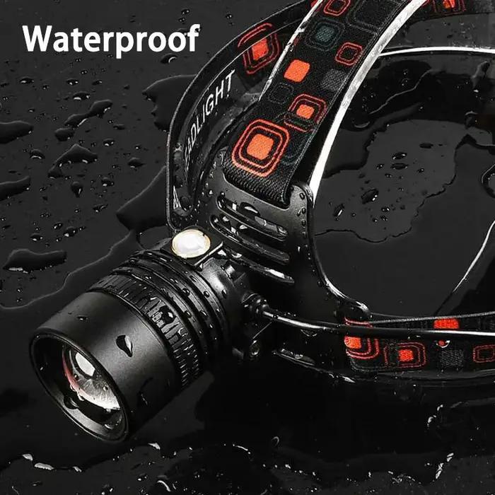 Lampe frontale LED puissante en alliage d'aluminium, haute luminosité, Rechargeable, pour Camping, r