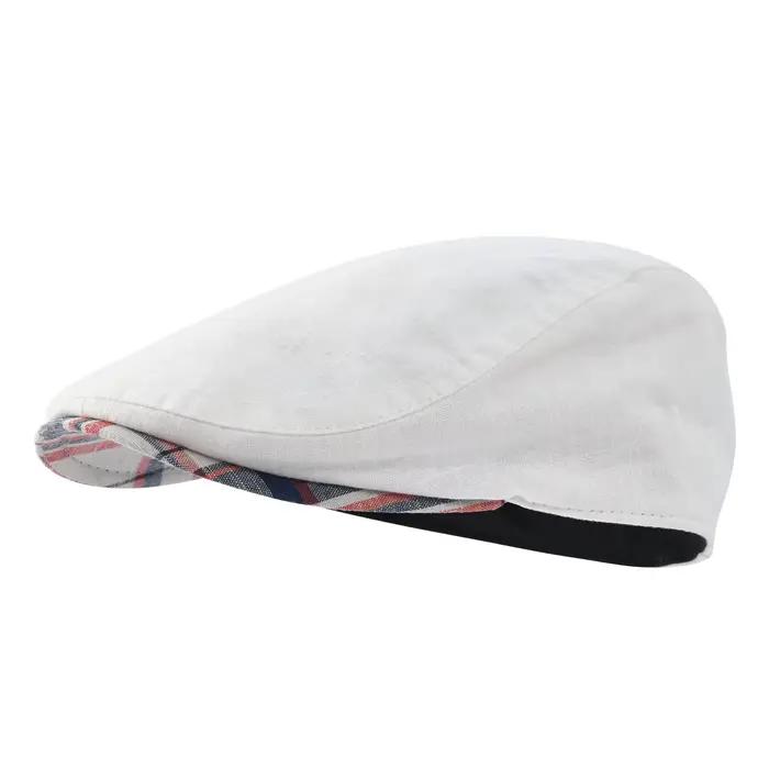 Casquette plate en lin 100 % pour homme JGNGOUL, style Gatsby, pour l'été, conduite, décontractée, f
