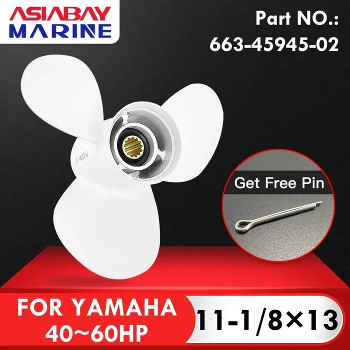 Hélice Marine 663-45945-02 11 1/8*13 pour Yamaha 40 48 50 60 hp, vis en alliage d'aluminium, accesso