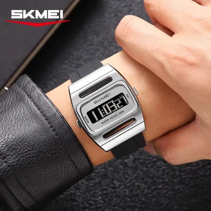 Montres de sport numériques multifonctionnelles à énergie solaire de luxe SKMEI 2563, horloge électr