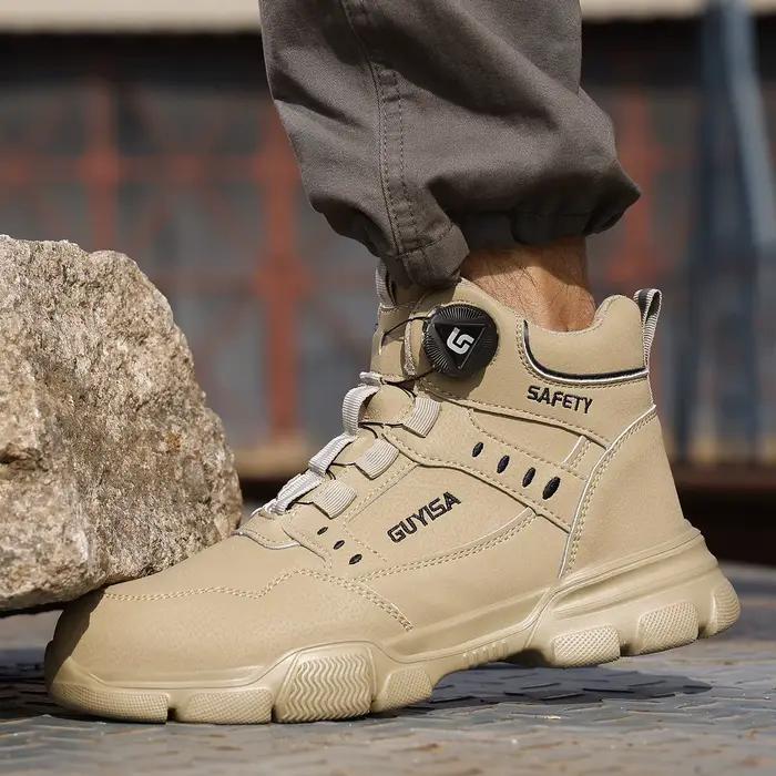 Chaussures de travail GUYISA pour hommes à embout en acier, anti-écrasement et anti-perforation, kak