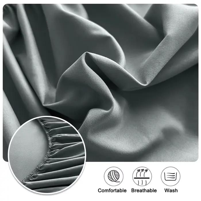 Drap housse 90 120 150 180x200 polyester bandes elastics color unie protection matelas lits simples doubles king size confort durable harmonie chambre