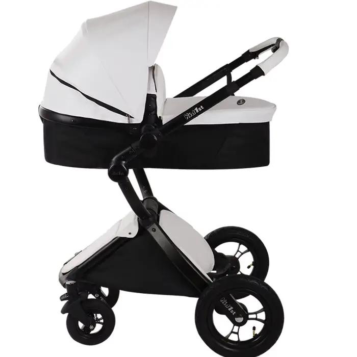 Poussette de Luxe Portable en Cuir pour Bébé, Landau de Voyage, Voiture