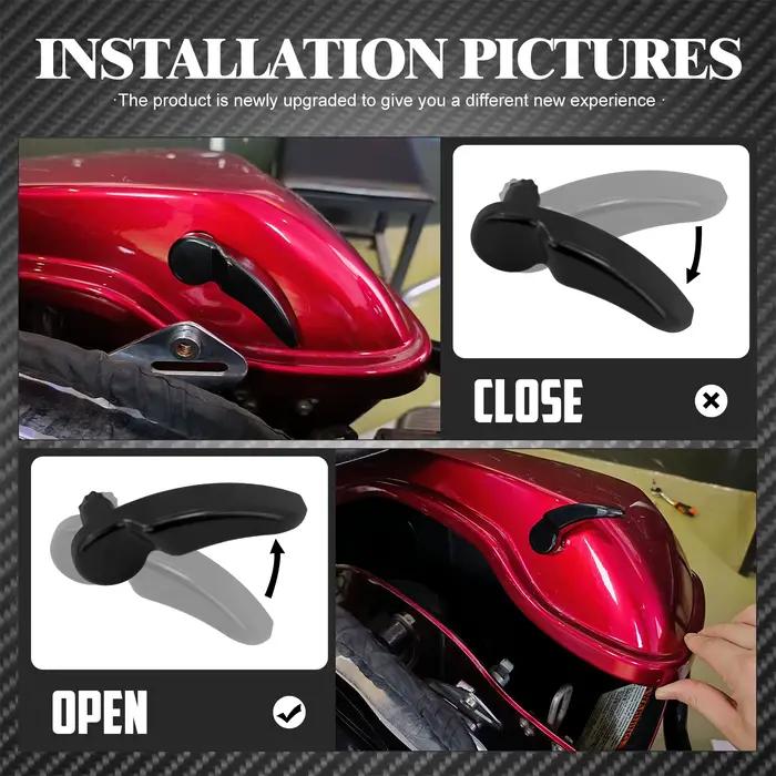 Kit de loquet de sacoche de moto, levier de levage de couvercle noir pour Harley Touring Road King S