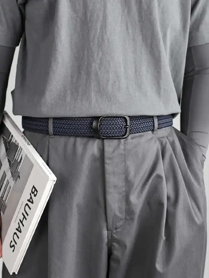 Ceinture de tissage ceinture à la mode pour hommes pour jeunes adultes ceinture de pantalon en toile