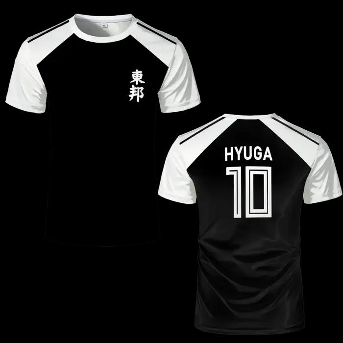 Capitaine Tsubasa Anime Tshirt Hyuga Animation Cosplay à manches courtes 3D Imprimé Football Jersey