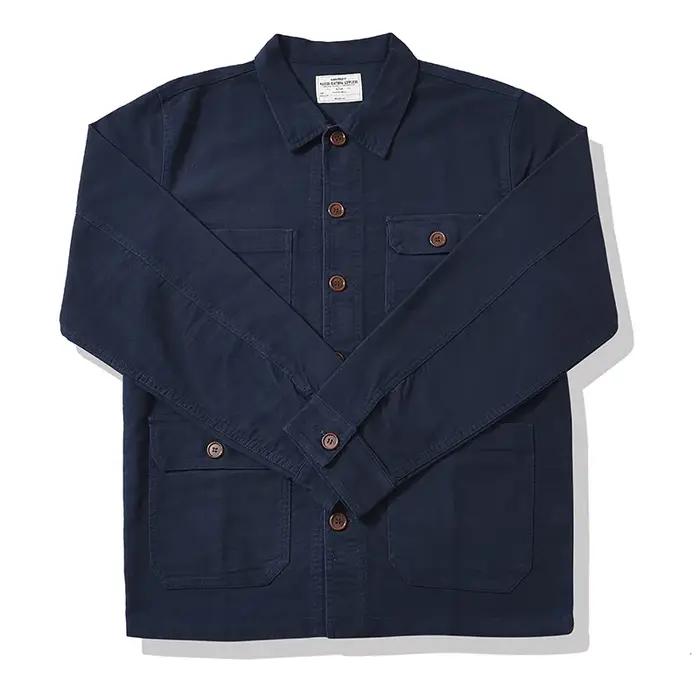 Automne et hiver nouveau OKONKWO Moleskin lourd rétro français vêtements de travail veste Multi sac
