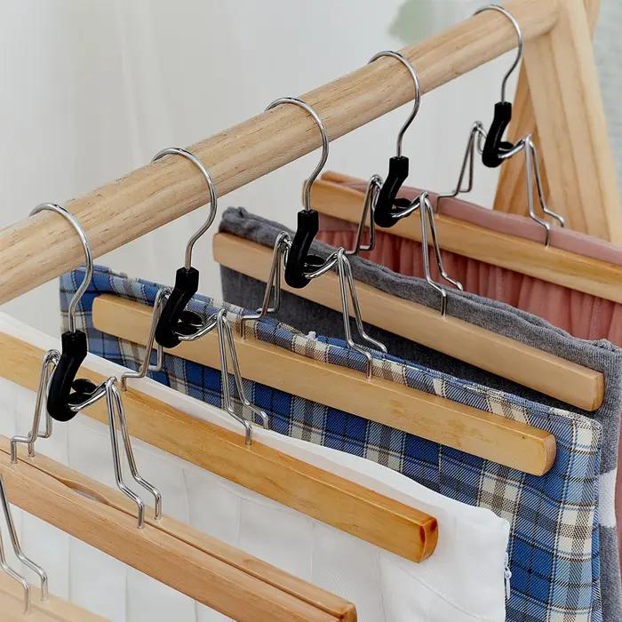 Cintre multifonctionnel en bois massif pour pantalons, 5/10 pièces, support de séchage de vêtements