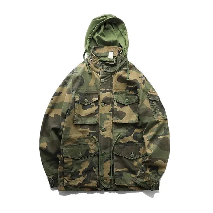 Veste matelassurera lourde rétro américaine, coupe-vent, manteau d'outillage de poche, style militai