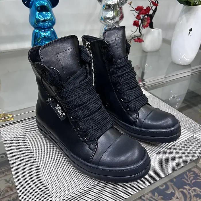 Haut Jumbo à lacets ligne principale semelle épaisse rouge concepteur luxe Sneaker en cuir Ro noir h