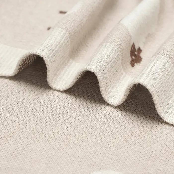 Couverture bébé coton tricotée 90x70cm - Lange emmaillotage poussette tapis réception nouveau-né