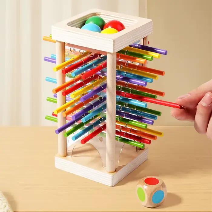 Bâton en bois interactif Parent-enfant, jouet puzzle d'entraînement à la réflexion spatiale pour deu