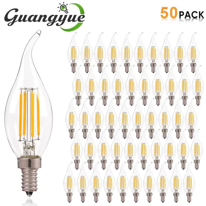 E12 E14 LED lustre ampoule 60W équivalent rétro candélabre ampoules 6000K 2700K blanc chaud 480LM la