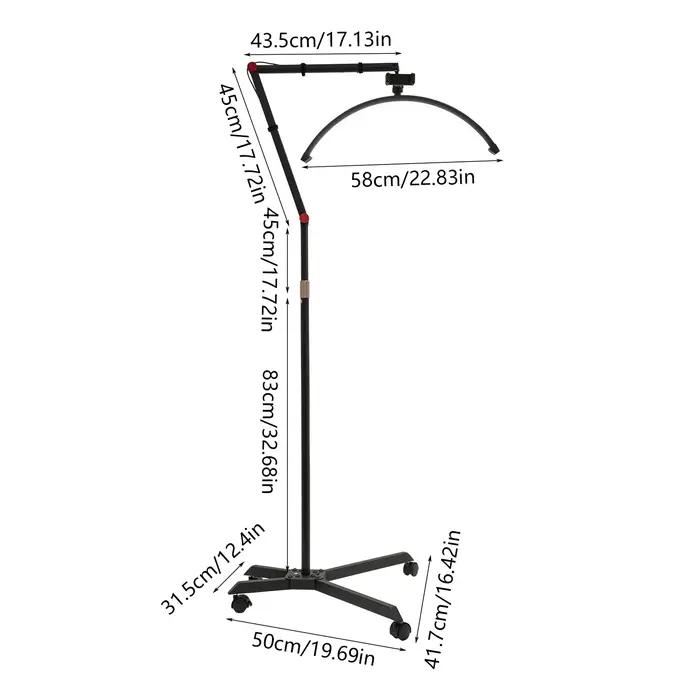 Lampe LED 36W pour extensions de cils, hauteur réglable, 360° ° Lampe à ongles rotative sur roulet