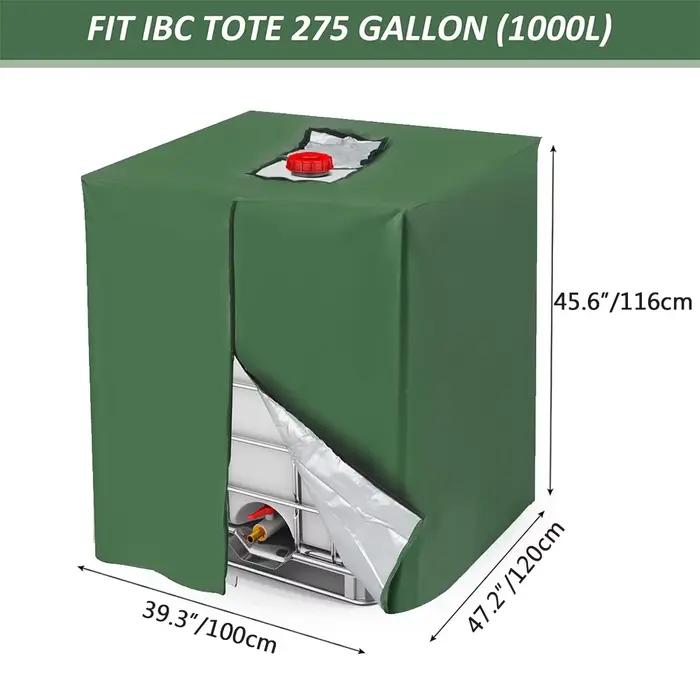 1pc 210D fermeture éclair extérieure IBC fourre-tout 275 gallons 1000L réservoir d'eau extérieur 100