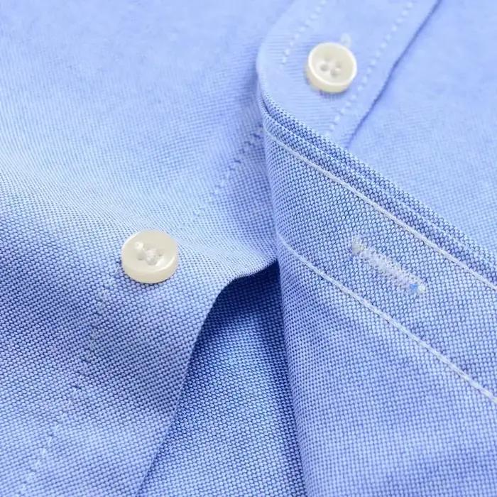Chemise à manches longues pour hommes, 100% coton, à carreaux, Oxford, décontractée, couleur unie, i