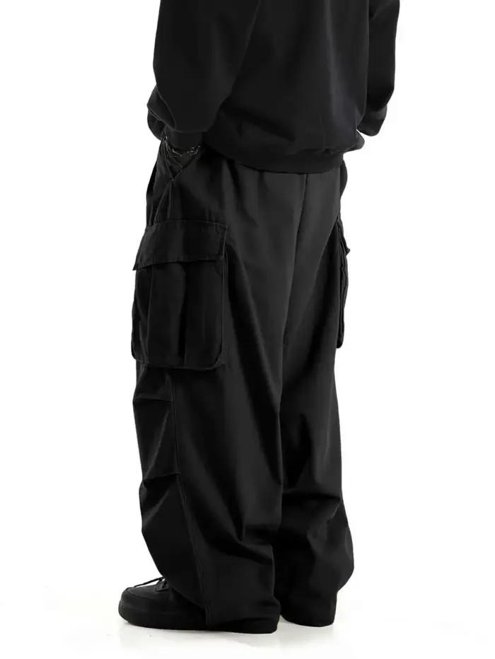 Pantalons de travail pour hommes grande taille, jambes larges, style streetwear, pantalons cargo ten