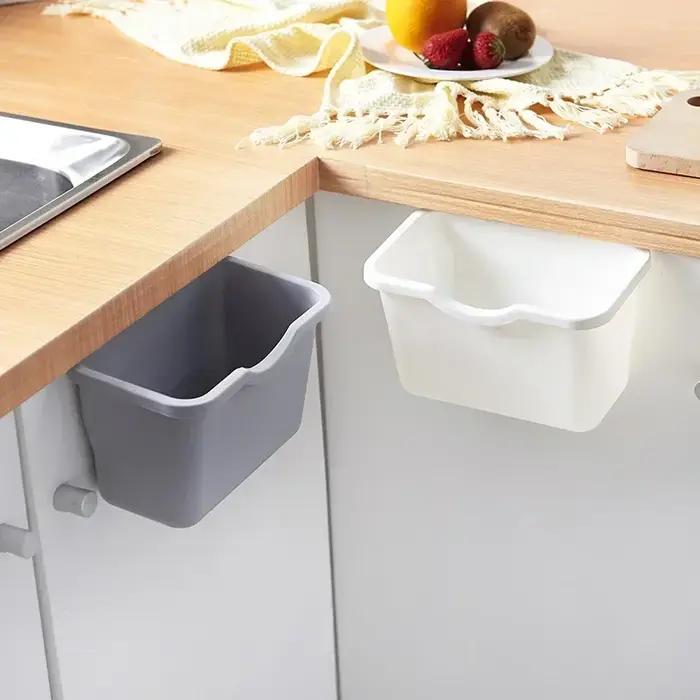 Boîte à ordures suspendue à la porte de l'armoire organisatrice domestique conteneur alimentaire armoire de cuisine porte suspendue poubelle boîtes de rangement pour une cuisine ordonnée et propre