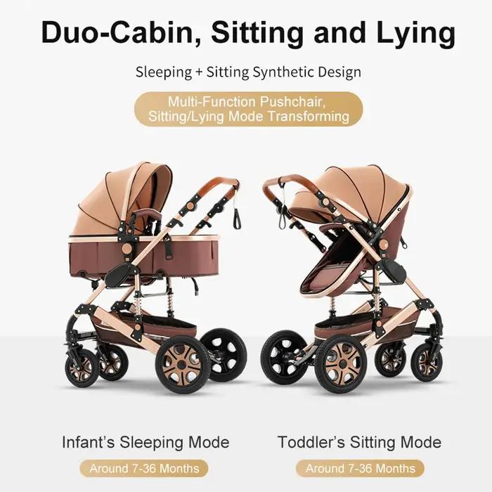 Système de poussette combiné avec siège auto pour bébé, base Isofix, poussette 3 en 1 réversible pou