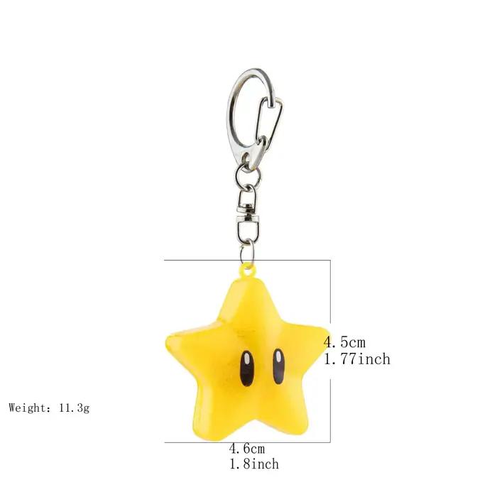 Porte-clés lumineux étoile de dessin animé, mignon, en acrylique, lampe étoile, accessoires de sac p