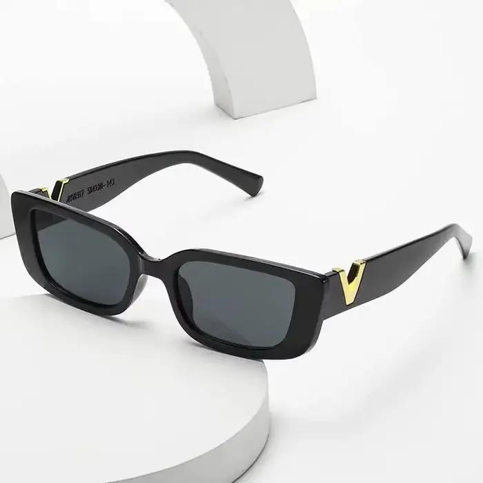 Lunettes de soleil rectangulaires rétro, lunettes de soleil à petite monture, marque WOarmacBrand De