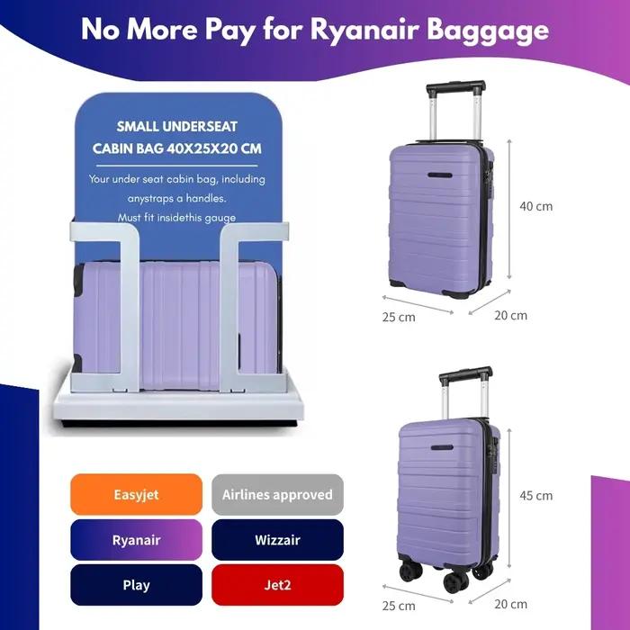 Valise cabine rigide JLY ABS avec roulettes pivotantes amovibles – Valises