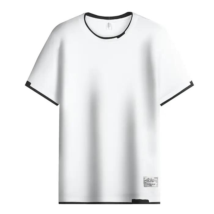 FGKKS 2024 T-shirt style décontracté pour hommes pur coton respirant mode à manches courtes concepti