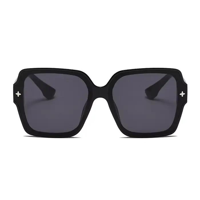 Lunettes de soleil à monture carrée pour femmes, Protection UV de luxe, grande monture assortie avec