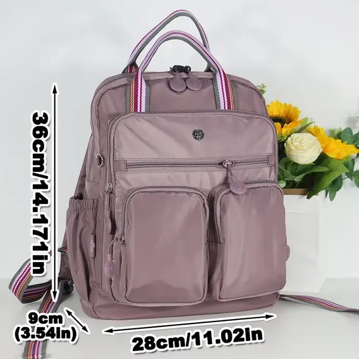 Sac à dos d'école en Nylon multi-poches, sac à dos décontracté pour femmes, sac d'école léger de gra