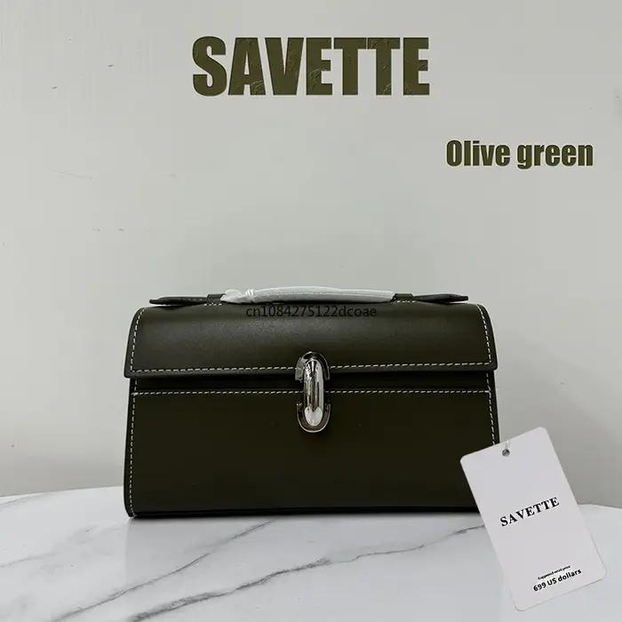 SAVETTE marque 2025 nouveau la symétrie Pochette en cuir véritable fourre-tout femmes Simple sac à m