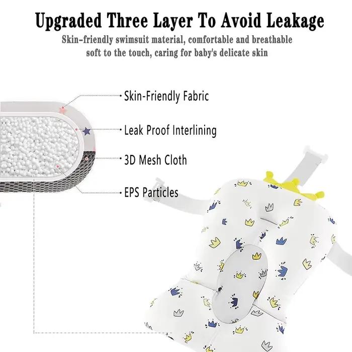 Coussin de bain pour bébé réglable siège de soutien flottant pliable sécurité confort baignade pour nouveau-né occasions spéciales