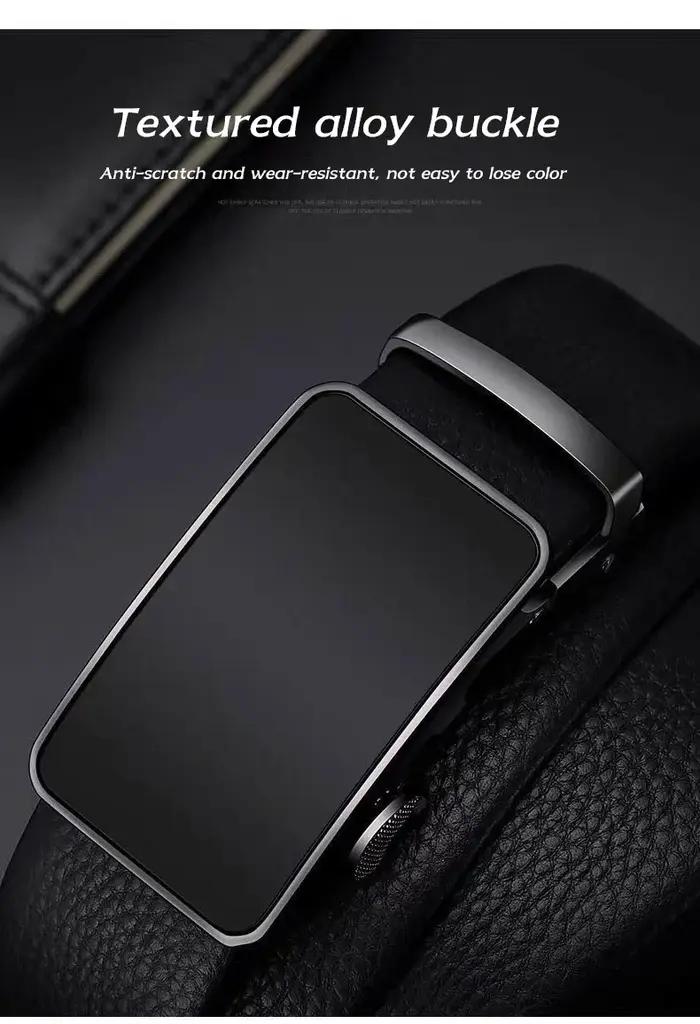 Ceinture en cuir de vache, ceinture en cuir pour hommes, boucle automatique, couche supérieure pour