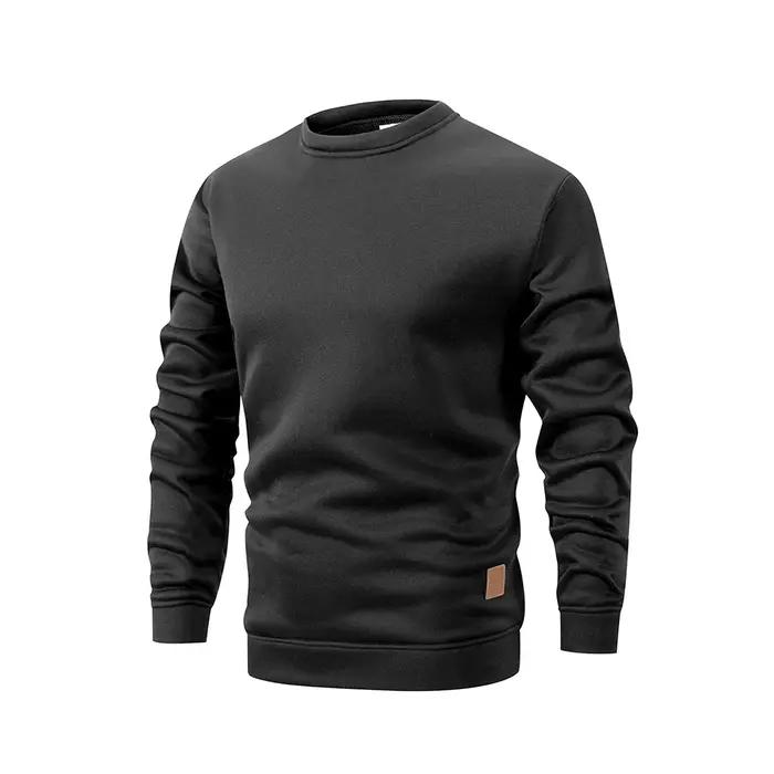 Pull en tricot à manches longues pour hommes, couleur unie, col rond, chaud, décontracté, ample, vêt
