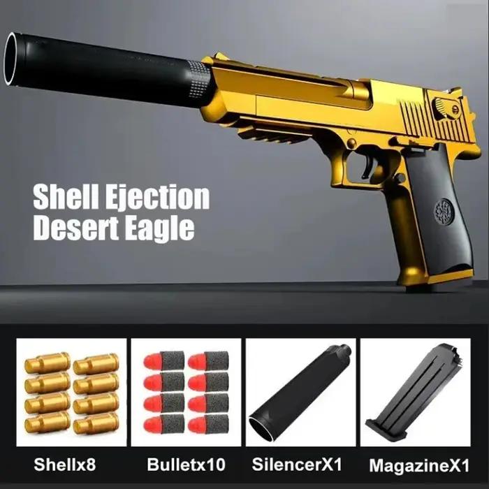 Pistolet Airsoft Desert Eagle Arme de Jeu Extérieur en Mousse Souple pour Parties de Tir en Plein Air Occasions Spéciales Cadeau d'Anniversaire Halloween