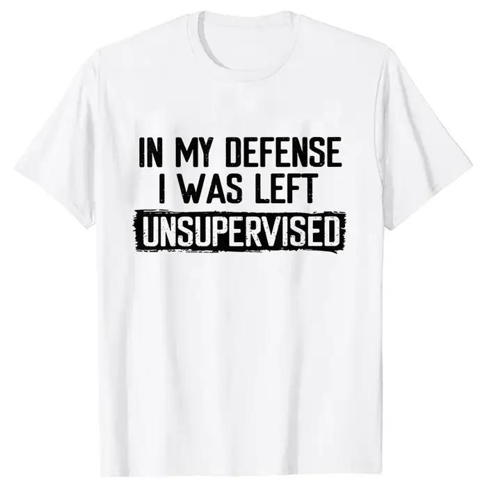 T-shirt à manches courtes et col rond pour homme, humoristique et humoristique, My Defence I Was Sto