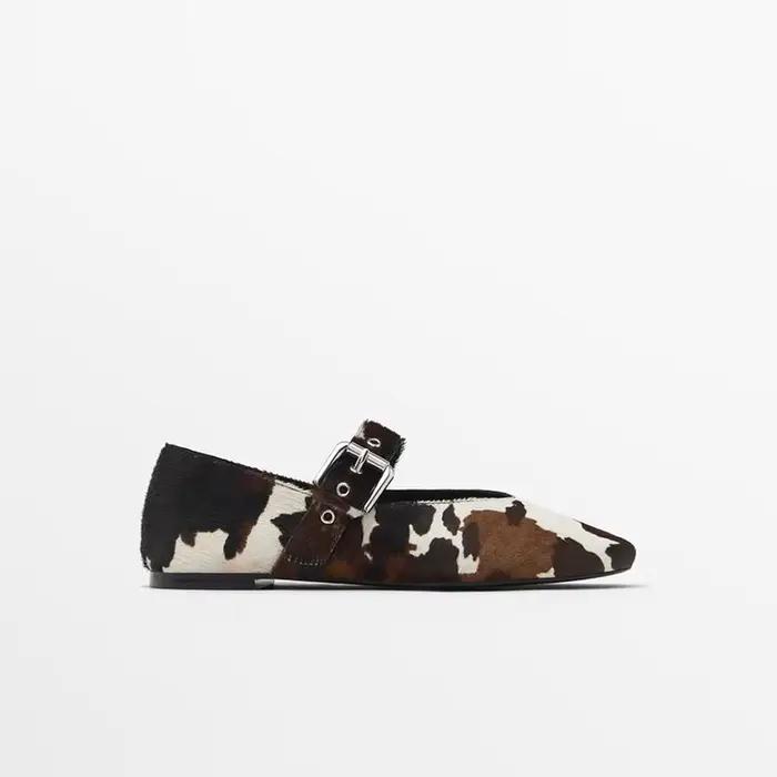 2025 nouvelle tendance femmes ballerines printemps été crin chaussures élégantes dames boucle vache