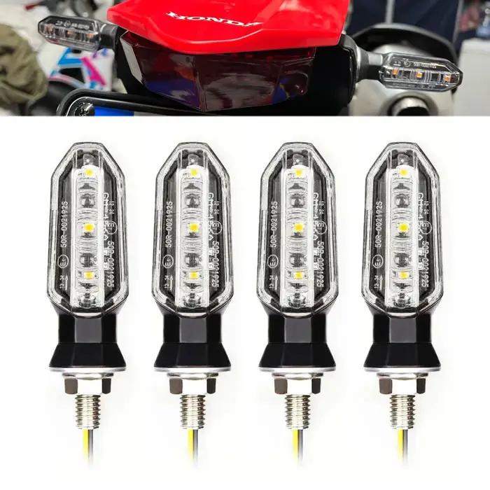8mm Mini Moto LED clignotants ambre clignotant clignotant clignotant 12V Moto indicateur lampe acces
