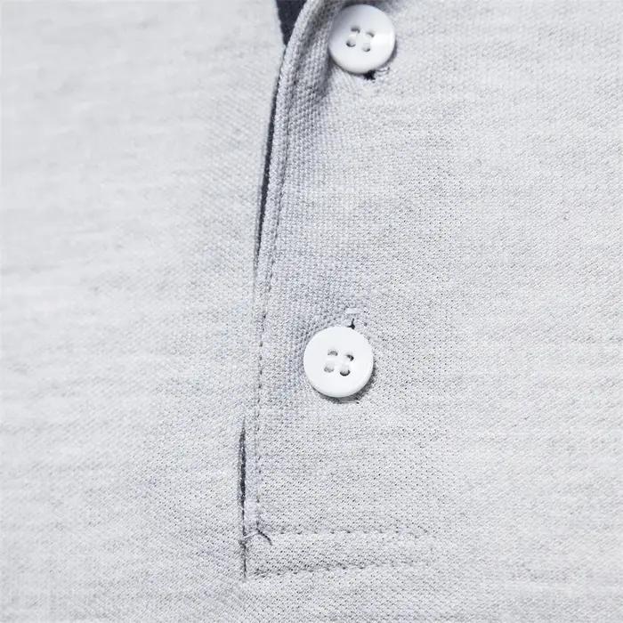 AIOPESON-Polo Brodé de Cerf à Manches sulfpour Homme, Vêtement Solide pour Document, Social et Busin