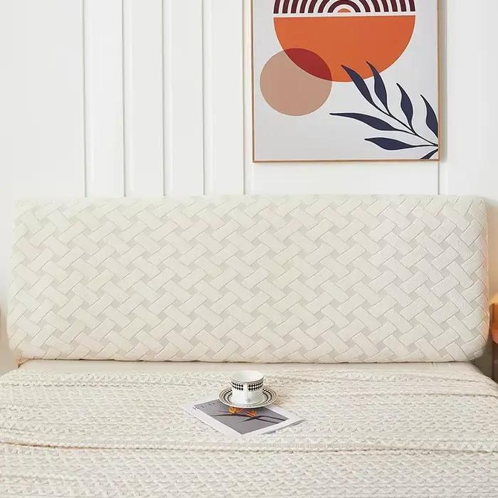 Housse de tête de lit en Spandex tissu Jacquard pour dossier de lit couleurs unies extensibles et antipoussière pour chambre élégante occasions spéciales