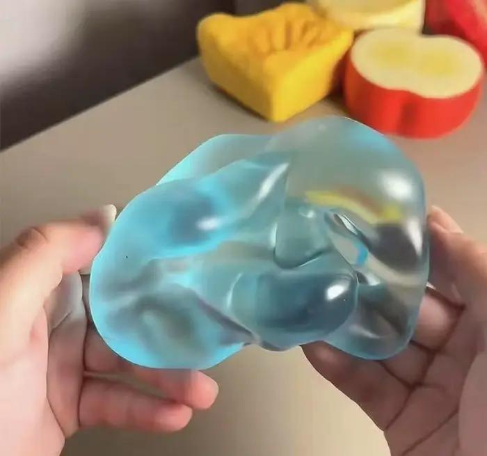 Boule anti-Stress Squishy Green Apple, jouet sensoriel doux pour tdah, autisme, jouet à presser à re