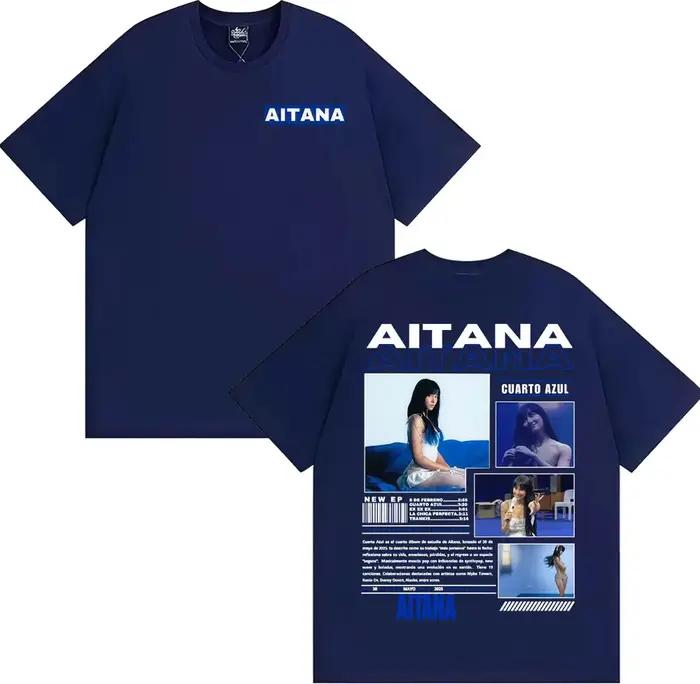 Chanteur Aitana Cuarto Azul Album 2025 Tour T-shirt Hommes Femmes Mode Esthétique Manches Courtes T-