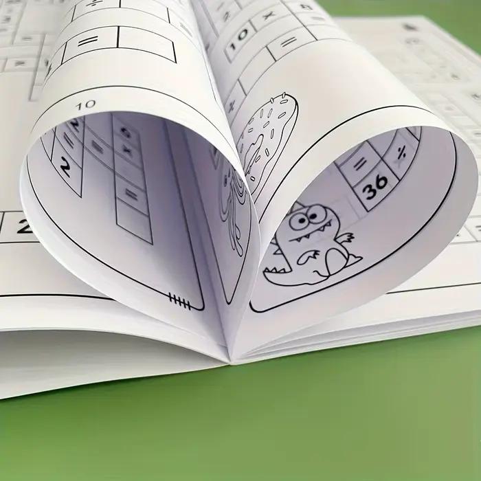 Livre de puzzle de mots croisés mathématiques pour enfants, pratique de l'addition et de soustractio