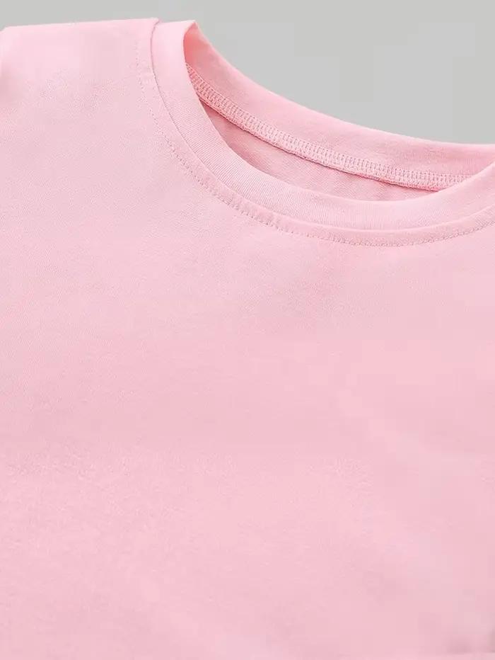 Tenue noire et rose stylée pour filles de 4 à 12 ans : T-shirt à manches courtes et pantalon évasé !